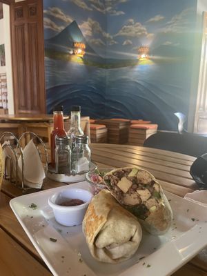 Tempisque Burrito with extra tofu  at Gaia Forest Cafe & Market in Granada