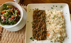 Lentil curryy  at Gaia Forest Cafe & Market in Granada