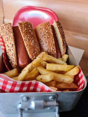 Kids dog and chips at Feed Me Fully Loaded in Nottingham