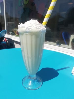 Banana milkshake at Feed Me Fully Loaded in Nottingham