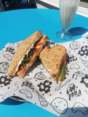 Smoked carrot and cheese sandwich at Feed Me Fully Loaded in Nottingham