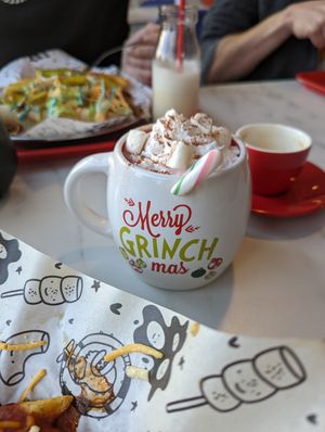 Peppermint hot chocolate at Feed Me Fully Loaded in Nottingham