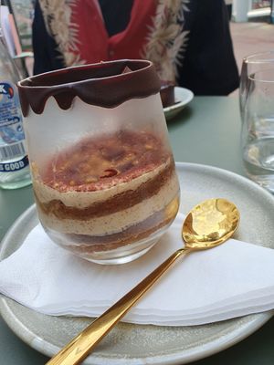 Pistachio tiramisu at Erpingham House in Brighton