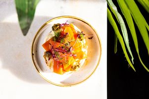 Carrot Lox Bagel at Erpingham House in Brighton