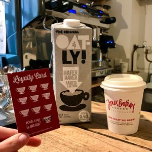 Our fresh coffee can be served also with oat milk. Just at our Espresso Bar :)

P.S. Use our Loyalty Card with every visit and get the 10th cup on the house!  at Jones Brothers Coffee Company in Amsterdam