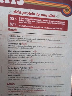Vegan menu options labeled at The Porch in Phoenix