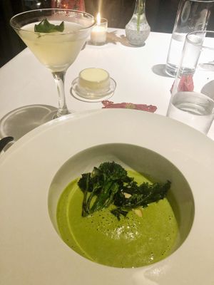 Broccoli kale soup  at Monty's Restaurant in Jakarta