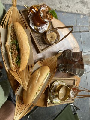 Banh mi and coffees at An Bread & Cafe in Hanoi