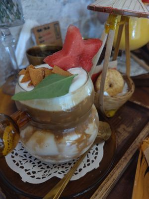 "Egg" coffee (tofu) at An Bread & Cafe in Hanoi