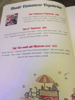 Menu noodles at An Bread & Cafe in Hanoi