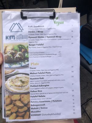 Menu at Plantbased Egyptian Eatery in Istanbul