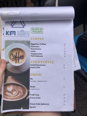 Menu at Plantbased Egyptian Eatery in Istanbul