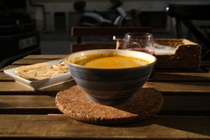 Lentil soup at Plantbased Egyptian Eatery in Istanbul