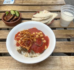 Koshary at Plantbased Egyptian Eatery in Istanbul