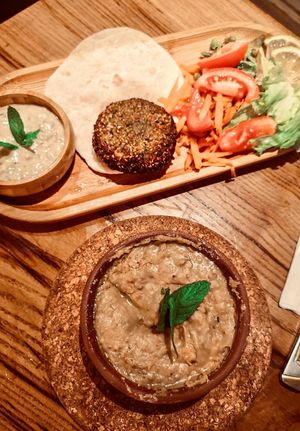 Falafel and ful at Plantbased Egyptian Eatery in Istanbul