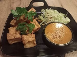 Fried tofu at The Noodle Bar in Brussels