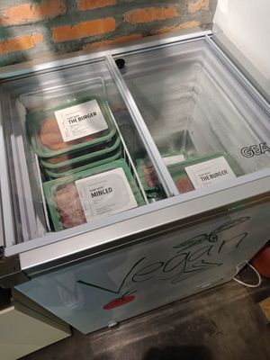 Vegan patties and mock meat at Naked Inc in Jakarta