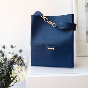 The Bucket Bag in Dark Blue at Jenah St Showroom in Berlin