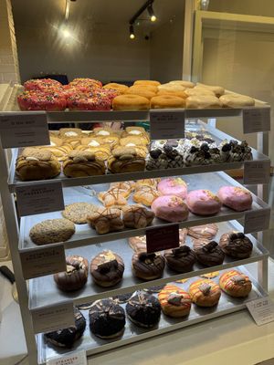 First two rows vegan options!  at Rodeo Doughnuts  in West London