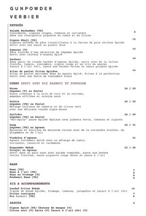   at Gunpowder Curry in Verbier