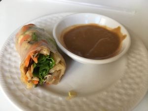 Summer roll with peanut sauce. at Loving Hut - Cape Coral in Cape Coral