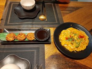 mushroom fries, satay spaghetti at Wai Thai in Hanoi