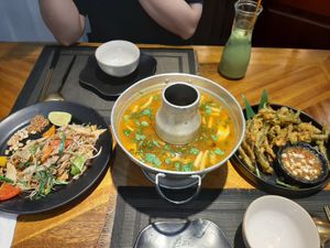 Pad Thai. Tomyum soup and fried morning glory at Wai Thai in Hanoi