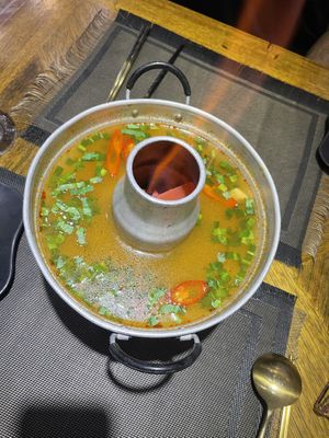 Tom yum soup   at Wai Thai in Hanoi