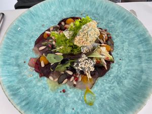 Ringelbete-Kohlrabi-Carpaccio at Stars in Silvaplana