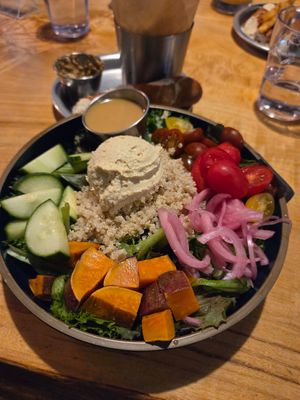 Buddha bowl at Rare Bird Brewpub in Traverse City