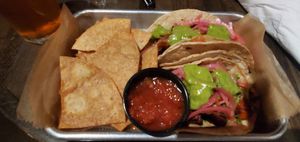 Smoked sweet potato tacos at Rare Bird Brewpub in Traverse City
