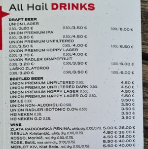 And of course, the beers at Pivnica Union in Ljubljana