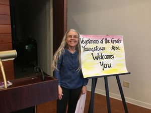 First lecture and plant based tasting at the Youngstown public library.  Participants learned about how one's choice of eating effects the environment. Also good food served! at Vegetarians of the Greater Youngstown Area in Youngstown