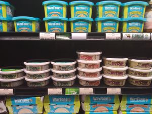 Vegan cheese dips, sauces and pudding at Seed to Table Market in Naples