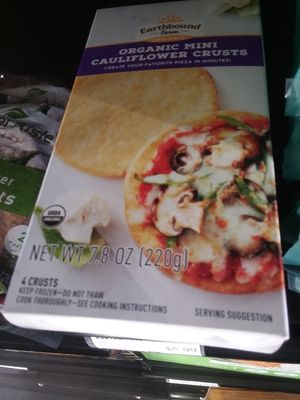 Organic cauliflower crusts to make your own pizza at home at Seed to Table Market in Naples