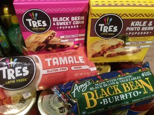 Vegan bean frozen foods at Seed to Table Market in Naples