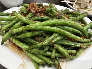 Green bean  at Dumpling Empire in South San Francisco