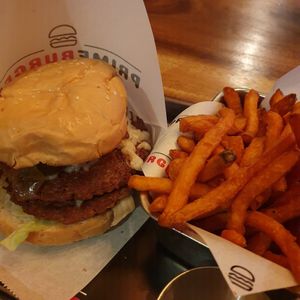 San Francisco Burger and sweet potato burgers, vegan at Prime Burger in Bangkok