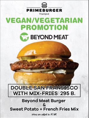 great deal! option vegan or vegetarian....with mix fries! at Prime Burger in Bangkok
