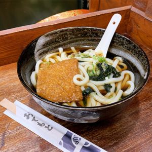 Beancurd sheet udon.  at Kuru Kuru Sushi in Leicester