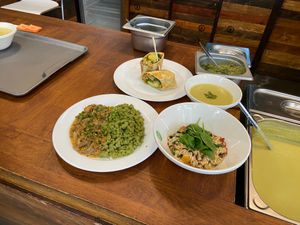 Lunch menu selection at Vegan Om in Bratislava