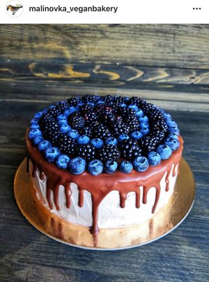 Vegan cake  at Malinovka Vegan Bakery in Minsk