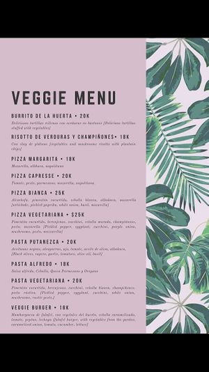 New veggie menu! Everything can be made vegan just ask! at Restaurante Avelina in Santa Marta