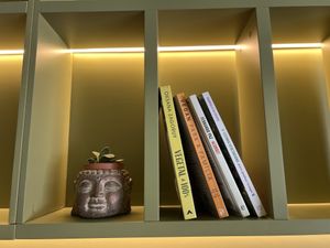 Vegan recipe books on the shelves   at Kukicha in Leiria