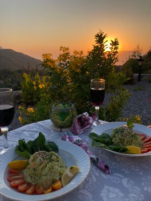 Vegan raw zoodles with lemon and garlic sauce. at Palace Gökbel in Dalyan