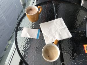 Oaty drinks    at Pavilion Cafe at East Park in Hull