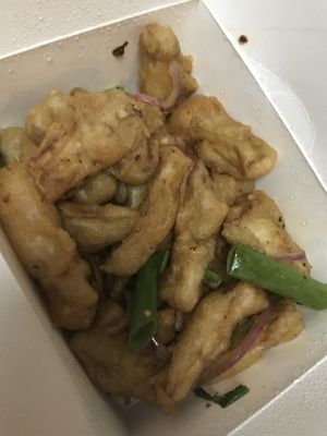 Dry fried eggplant  at Black Rice in Albany