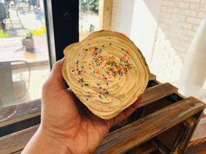 Funfetti cupcake!! #Veganuary at Herban Market and Cafe in Beaufort