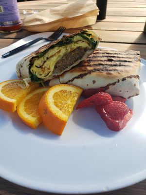 Vegan breakfast wrap at Herban Market and Cafe in Beaufort