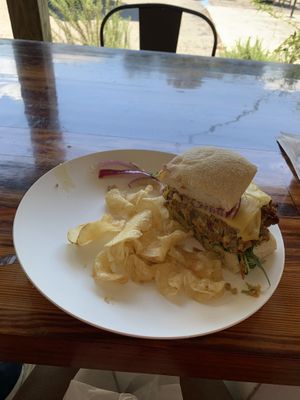 Vegan House Made Burgerr  at Herban Market and Cafe in Beaufort